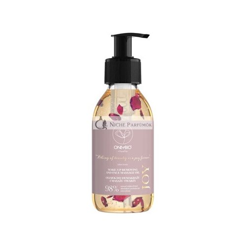 ONLYBIO Ritualia JOY Facial Oil Makeup Remover Cleansing Oil with Rose Petals and Brazil Nuts - Anti-Dryness Anti-Aging - Natural Vegan and Plant-Based