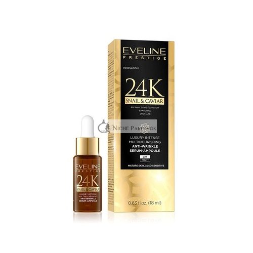 Eveline Cosmetics Prestige 24k Snail & Caviar Face Serum with Multiple Nutrients 18ml - Regenerating Properties