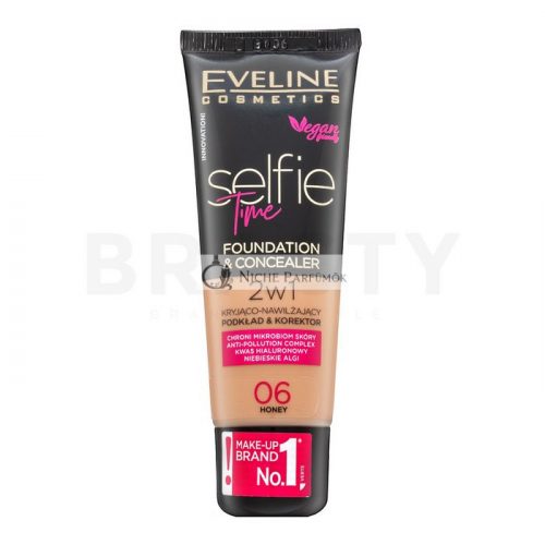 Eveline Selfie Time 2in1 Foundation & Concealer Long-Lasting Makeup 2in1 06 Honey 30 ml