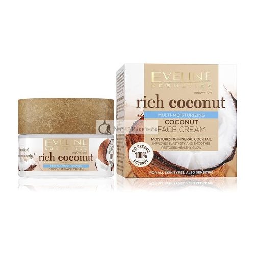 Eveline Cosmetics Rich Coconut Multi Hydrating Facial Cream 97% Natural Day & Night 50ml