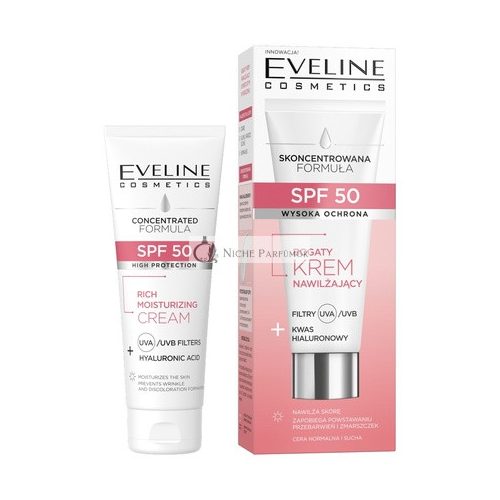 Eveline Rich Moisturizing Cream Spf50 With Hyaluronic Acid For Normal And Dry Skin 30ml