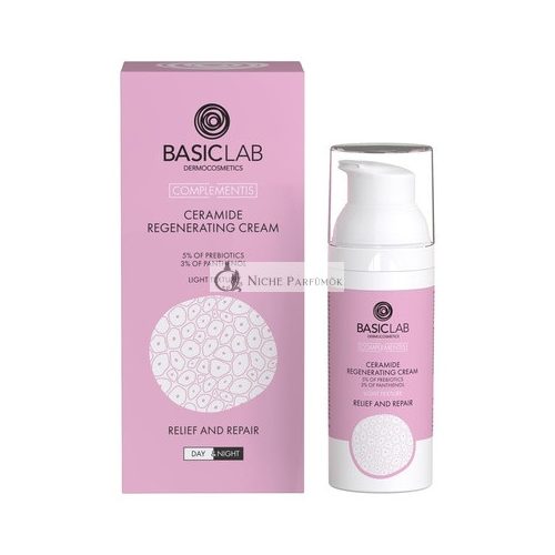 BasicLab Ceramide Regenerating Day and Night Cream 50ml for Women and Men - Moisturizes and Soothes