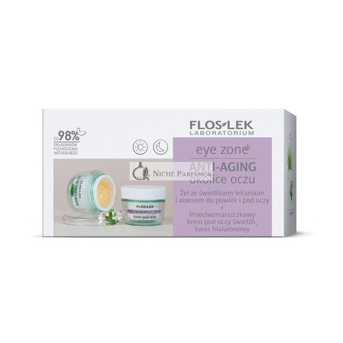 Floslekset Eye Zone Gel With Eyebright And Aloe For Eyelids And Under Eyes - 10g Anti-Wrinkle Eye Cream With Hyaluronic Acid 15ml