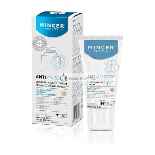 Mincer Pharma Anti Allergic Soothing Moisturizing CC Cream for Sensitive Skin with Bacocalmine, Iricalmin and Mineral Pigments 50ml