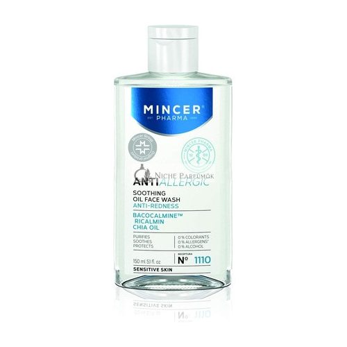 Mincer Pharma Anti-Allergic Soothing Cleansing Protective Oil Face Wash for Sensitive Skin with Bacocalmine, Iricalmin and Chia Oil 150ml