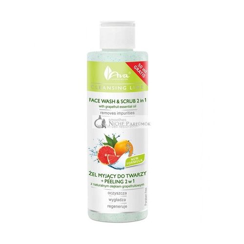 Ava Laboratorium Face Wash Scrub 2in1 Cleansing Gel With Natural Grapefruit Oil - 200ml