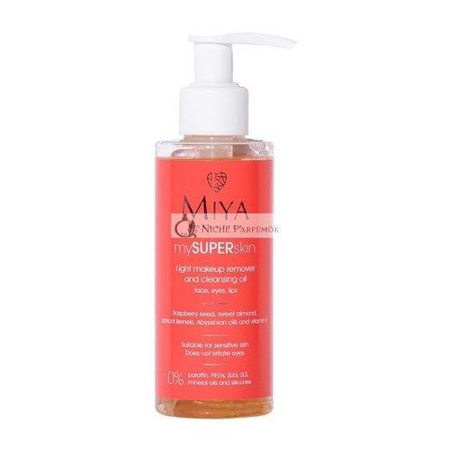 Miya Cosmetics Light Makeup Remover Face Washing Oil 140ml with Raspberry Seed and Sweet Almond Oil Vitamin E Effective and Delicate Doesnt Irritate Eyes For all Skin Types Cruelty-Free