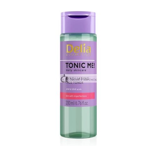 Delia Cosmetics Tonic Me Peeling Tonic for Skin with Impurities AHA and BHA Salicylic Glycolic and Lactic Acid 200ml