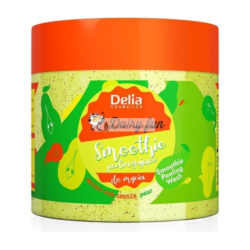 Delia Cosmetics Dairy Fun Body Peeling Smoothie 350g - Exfoliates, Smoothes, Moisturizes, Nourishes, and Firms with Intense Pear Scent