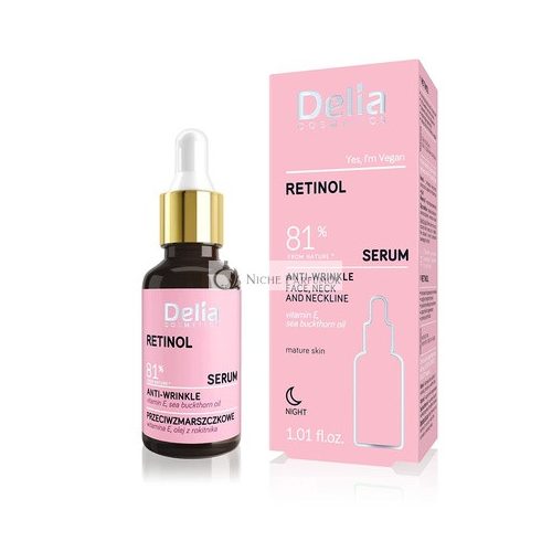 Delia Cosmetics Retinol Anti-Wrinkle Serum for Mature Skin 30ml