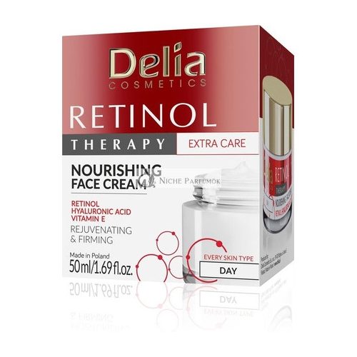 Delia Cosmetics Retinol Therapy Face Cream for Every Skin Type Firming and Nourishing with Hyaluronic Acid and Retinol 50ml