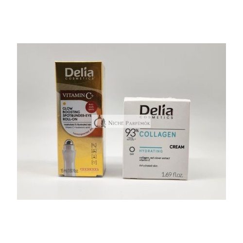 Delia 93% Natural Collagen Face Day Cream and Vitamin C Eye Roll