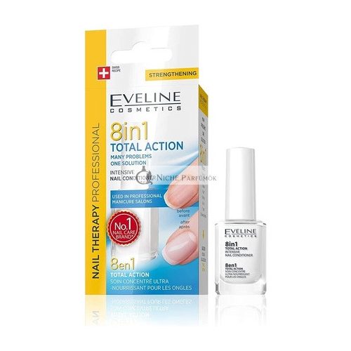 Eveline Cosmetics Nail Therapy Professional 8in1 Total Action Concentrated Hardening and Strengthening Polish Nail Serum 12ml