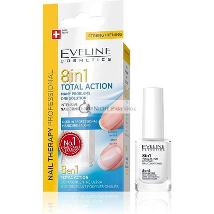 Eveline Cosmetics Nail Therapy Professional 8in1 Total Action Concentrated Hardening and Strengthening Polish Nail Serum 12ml