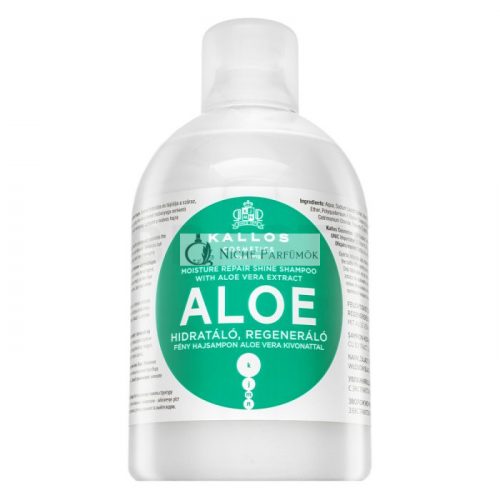 Kallos Aloe Moisture Repair Shine Shampoo tápláló sampon puha és fényes hajért 1000 ml