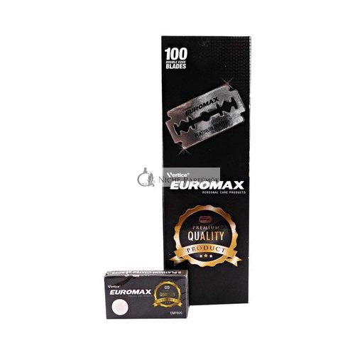 Euromax Platinum Coated Japanese Steel Double Edge Razor Blades 100 Blades