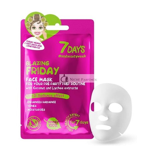 7DAYS Face Mask Beauty Firming Hydrating Sheet Mask with Collagen Shea Butter Hyaluronic Acid and Coconut Water Acne Treatment Brightening Anti-Aging Anti-Fatigue 33g - Friday