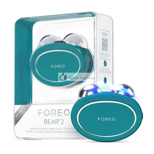 FOREO BEAR 2 Advanced Lifting and Toning Microcurrent Facial Device - Anti Aging Face Sculpting Tool - Instant Face Lift - Firm and Contour - Non-Invasive Skin Care Tools - Evergreen