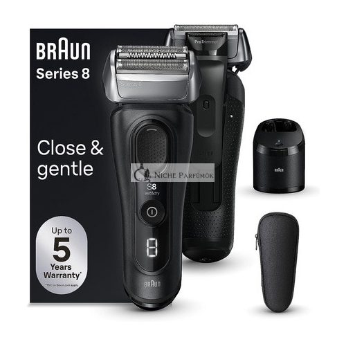 Braun Series 8 Men's Shaver with 4+1 Shaving Head, Electric Shaver, Precision Trimmer, Cleaning Station, 60 Min Runtime, Wet & Dry, Gift for Men, Made in Germany 8560cc Black