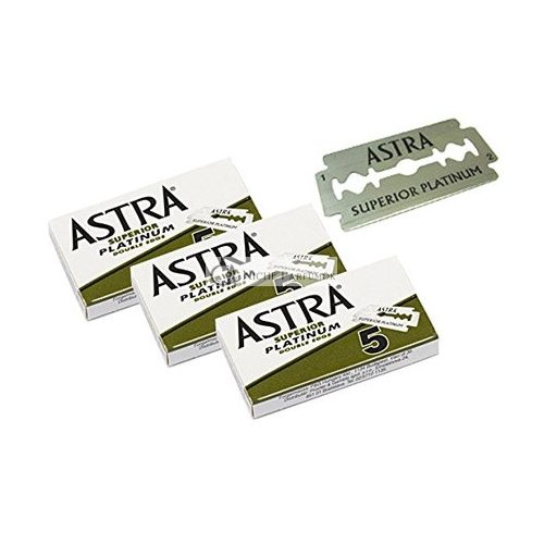 Astra Superior Premium Platinum Double Edge Safety Razor Blades 5 Count - Pack of 3