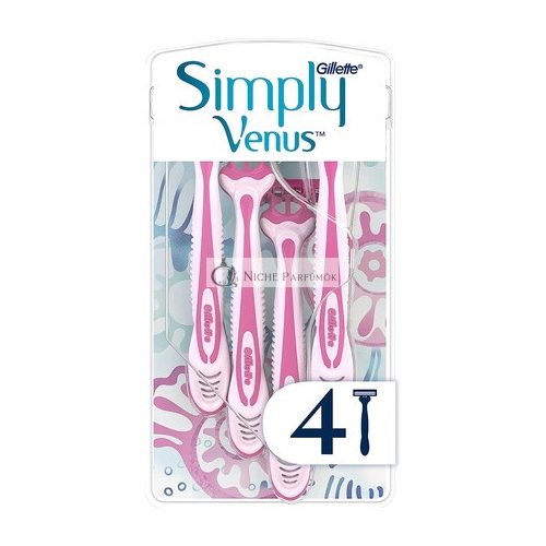 Gillette Simply Venus3 Disposable Razors with 3 Blades Moisture Strip Smooth and Protected Skin 4 Razors