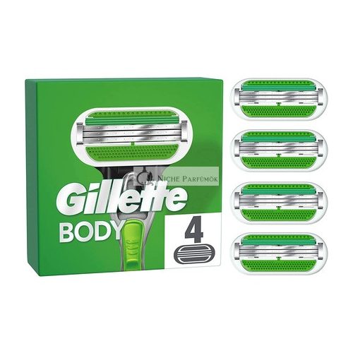 Gillette Body Razor Blades for Men 4 Replacement Blades 3 Blades Stronger Than Steel