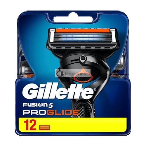 Gillette Fusion 5 ProGlide Razor Blades with Trimmer Blade - 12 Replacement Blades