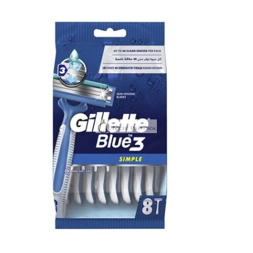 Gillette Blue Simple 3 Disposable Razors - 8 Pieces