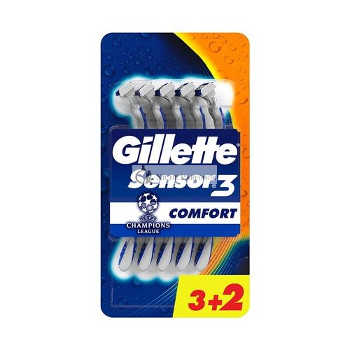 Gillette Sensor3 Comfort Disposable Blades for Men 5 Pieces Silver