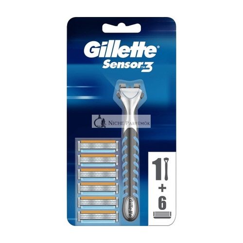 Gillette Sensor3 Men's Razor with 6 Blades Black