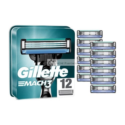 Gillette Mach3 Men's Razor Blades with Precision Trimmer 12 Refill Blades New