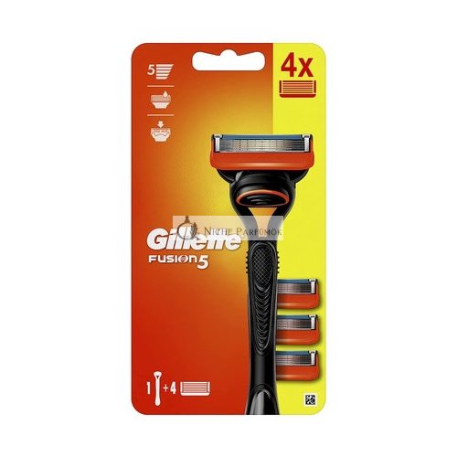 Gillette Fusion5 Men's Razor with 4 Replacement Blades - Black