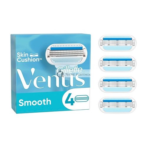 Gillette Venus Smooth Women's Razor Blades 4 Replacement Blades with 3-Fold Protected Blade that Adapts to Body Contour