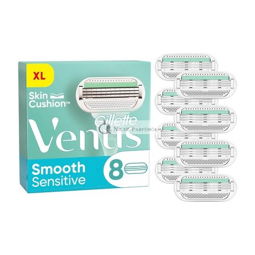 Gillette Venus Smooth Sensitive Women's Razor Blades 8 Replacement Blades with 5-Blade Technology