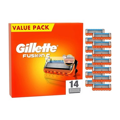 Gillette Fusion 5 Razor Blades 14 Replacement Blades for Men's Wet Shavers with 5-Blade