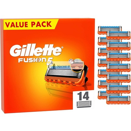 Gillette Fusion 5 Razor Blades 14 Replacement Blades for Men's Wet Shavers with 5-Blade