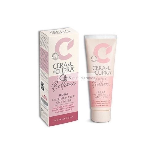 Cera di Cupra Rose Beauty Recipe Face Cream for Dry Skin with Natural Oils, Hyaluronic Acid, Vitamin Complex and Thermal Water 75ml