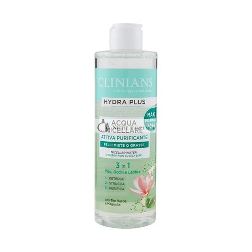 CLINIANS Hydra Plus Active Micellar Water with Green and Magnolia for 3-in-1 Cleansing