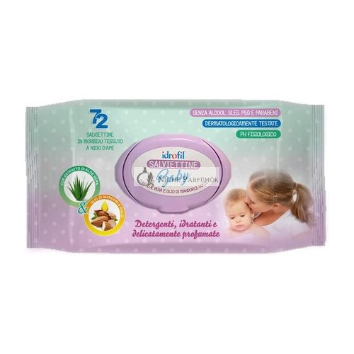 Idrofil Aloe Wipes with Almond Oil 72 Wipes