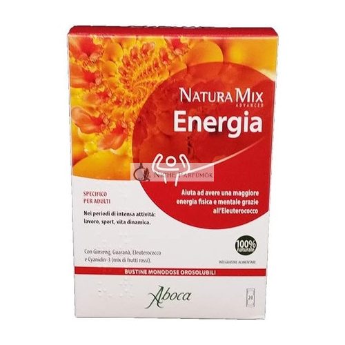 Aboca Natura Mix Advanced Energy Food Supplement 20 Soluble Sachets