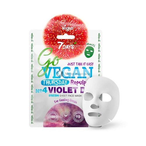 Vegan Face Sheet Mask Beauty Blueberry Plum Fig Extract Hyaluronic Acid Organic Natural Ingredients Cruelty Free 25g