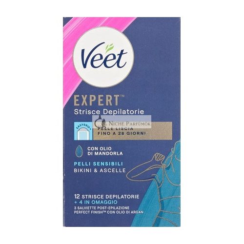 Veet Expert Sensitive Skin Underarm and Bikini Area Wax Strips 16 Strips