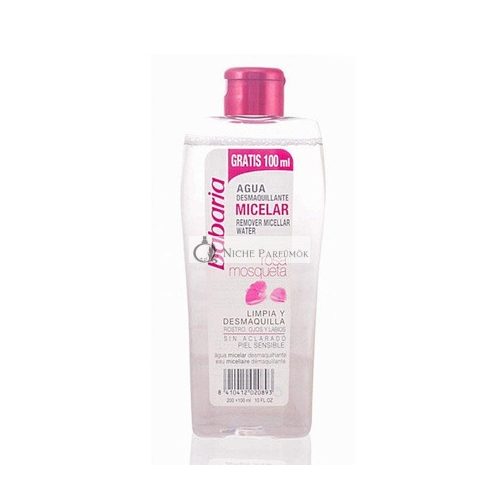 Babaria Cleanses and Smooths Water Micellar Make-up Remover Rosehip for Face, Eyes & Lips - Sensitive Skin - 100% Vegan