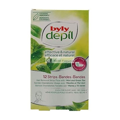 Depil Facial Wax Strips Mint and Green Tea 12 Units