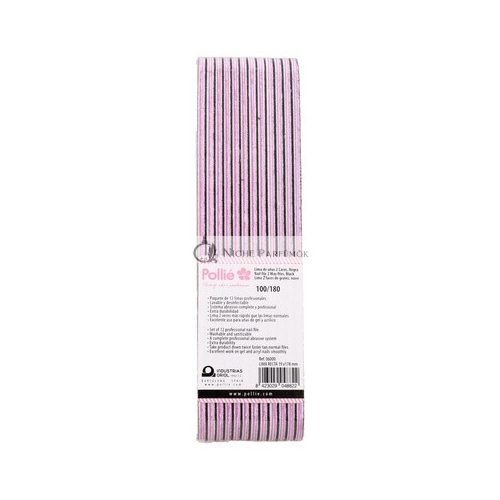 Eurostil Straight Padded Black Nail File 100180 06000 - Pack of 12