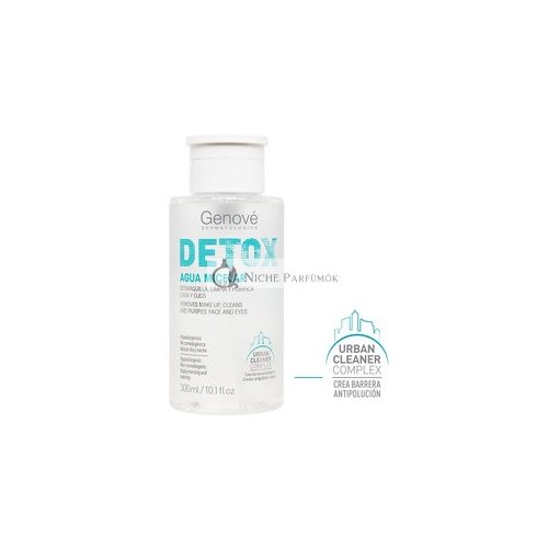 Detox Micellar Water Face Cleanser Makeup Remover for Face and Eyes Cleanses and Soothes Skin Detoxifying and Anti-Pollution 300ml