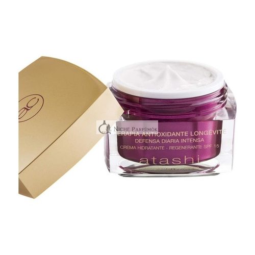 Atashi Antioxidant Regenerating Moisturising Day Cream with SPF 15 Hyaluronic Acid Vitamins C E and CoQ10