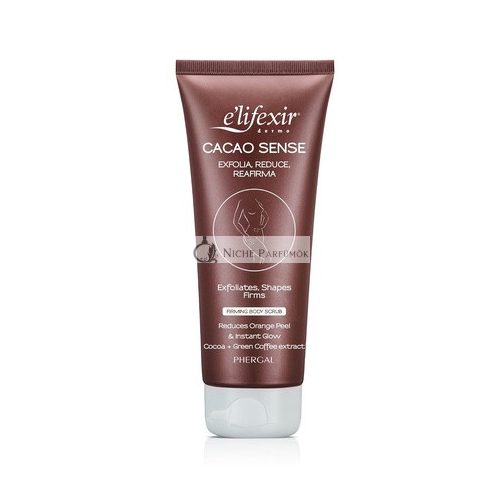 E'LIFEXIR Cacao Sense Body Scrub Firming and Toning Improves Radiance Tightens and Smooths Skin Extract of Cocoa and Green Coffee 200ml