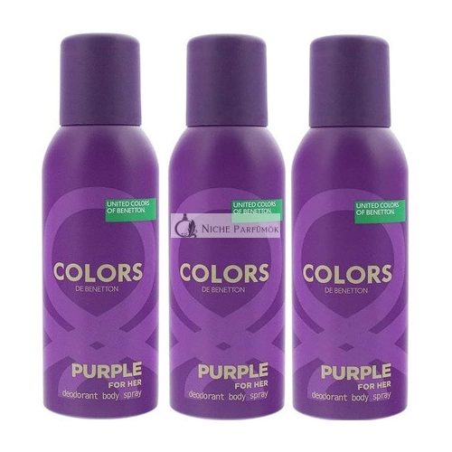 Benetton United Colors De Benetton Purple Deodorant Ladies Womens Body Spray for Her 150ml