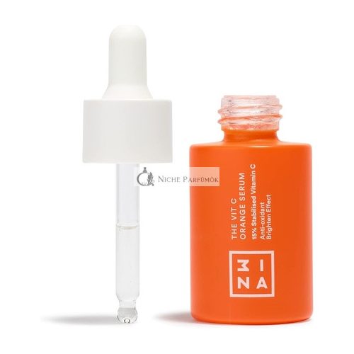 3INA Makeup The Vit C Orange Serum Transparent Facial Serum 15% Stabilized Vitamin C Vegan Cruelty Free